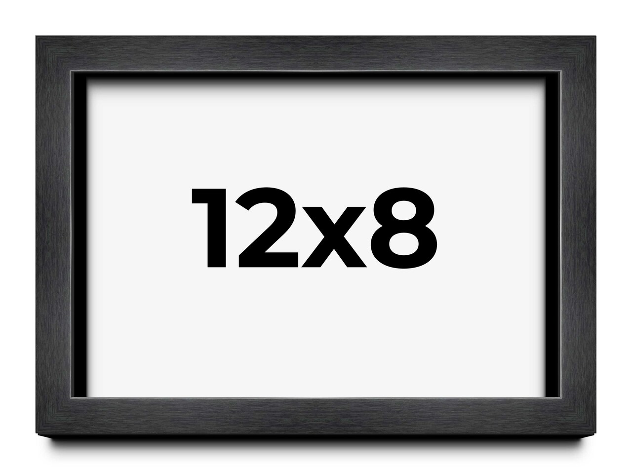 Photo Size Classic Modern Grey Frame - UV Acrylic, Foam Board Backing, Hanging Hardware